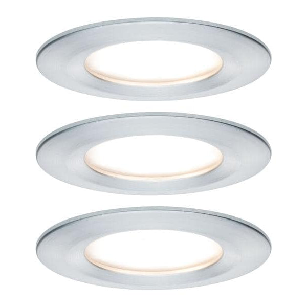 Paulmann Einbauspot Nova Plus Coin Starr Set, 3 x 6 W, 2700 K, Silber