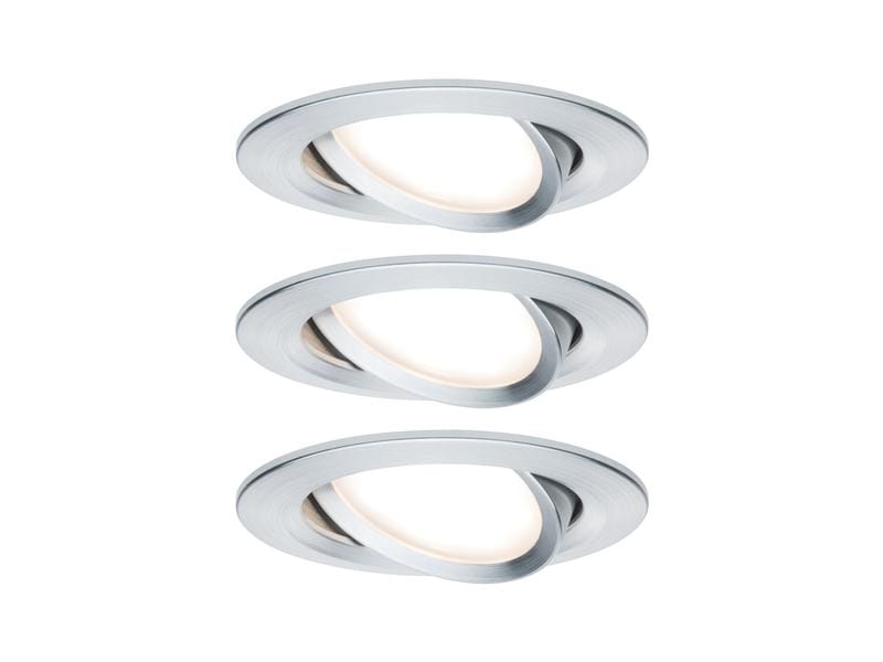 Paulmann Einbauspot Nova Plus Coin Set, 3 x 6 W, 2700 K, Silber
