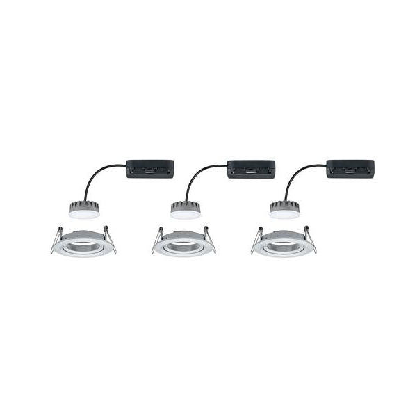 Paulmann Einbauspot Nova Plus Coin Set, 3 x 6 W, 2700 K, Silber