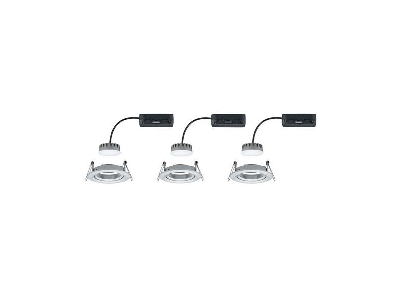 Paulmann Einbauspot Nova Plus Coin Set, 3 x 6 W, 2700 K, Silber
