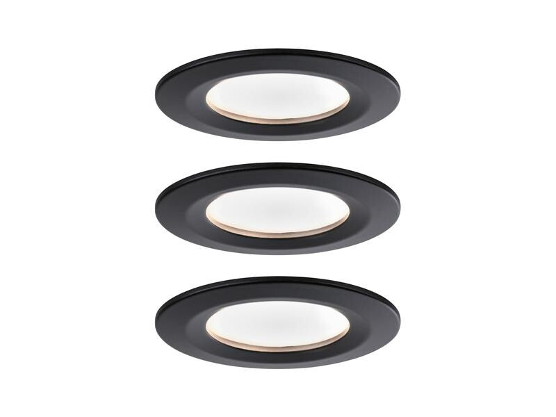 Paulmann Einbauspot Nova Coin Starr Set, 3 x 6 W, 2700 K, Schwarz