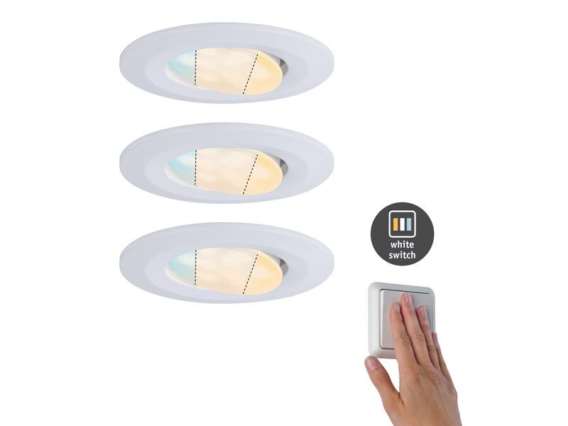 Paulmann Einbauspot HomeSpa Calla Set, 3 x 5.5 W, 2700- 6500 K, Weiss