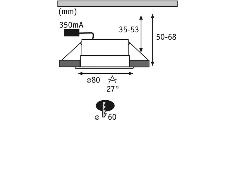 Paulmann Einbauspot HomeSpa Calla Starr, 7 W, 4000 K, Weiss