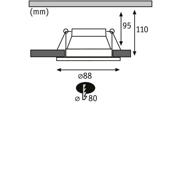 Paulmann Einbauspot Cole, 1 x GU10, 10 W, Schwarz/ Gold