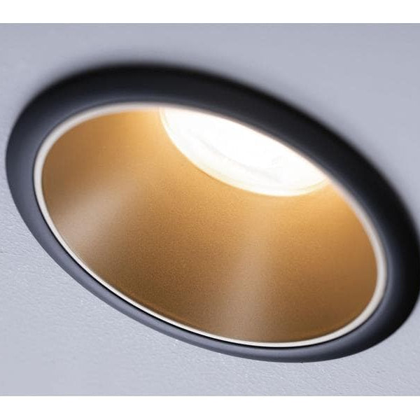 Paulmann Einbauspot Cole, 1 x GU10, 10 W, Schwarz/ Gold