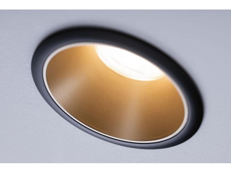 Paulmann Einbauspot Cole, 1 x GU10, 10 W, Schwarz/ Gold