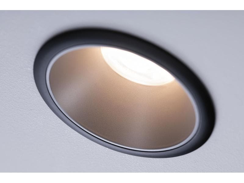 Paulmann Einbauspot Cole, 1 x GU10, 10 W, Schwarz/ Silber