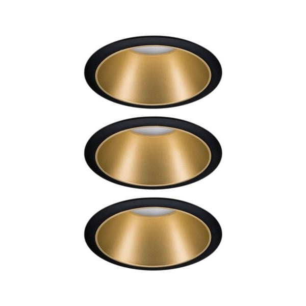 Paulmann Einbauspot Cole Coin 3-Stepdim Set, 18W, 2700K, Schwarz/Gold