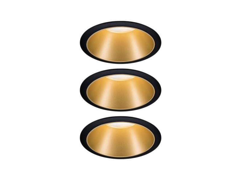 Paulmann Einbauspot Cole Coin 3-Stepdim Set, 18W, 2700K, Schwarz/Gold