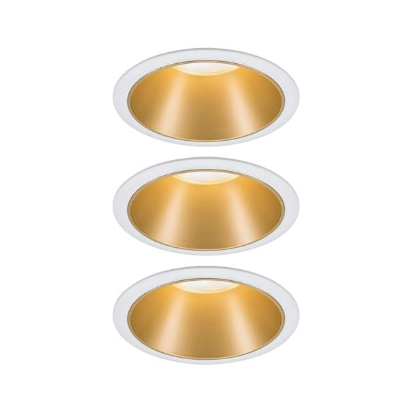 Paulmann Einbauspot Cole Coin 3-Stepdim Set, 18W, 2700 K, Weiss/ Gold