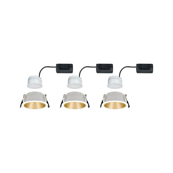Paulmann Einbauspot Cole Coin 3-Stepdim Set, 18W, 2700 K, Weiss/ Gold