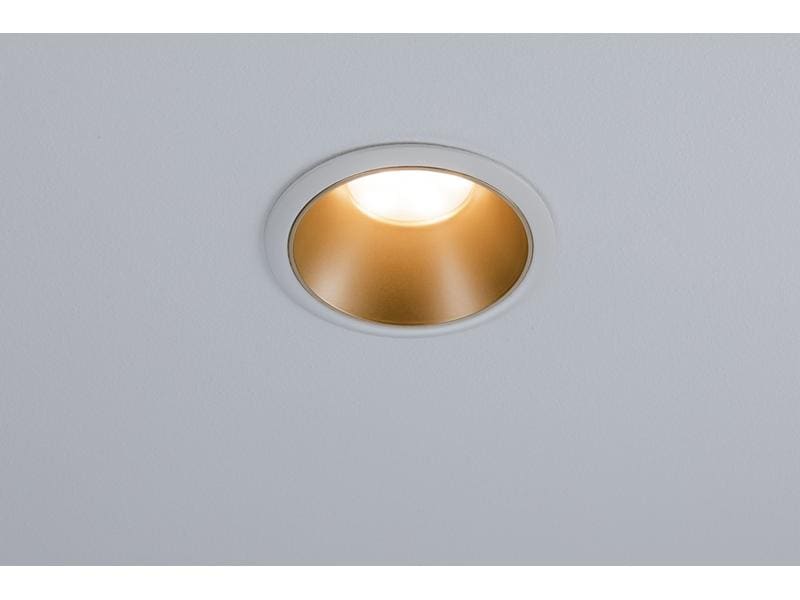 Paulmann Einbauspot Cole Coin 3-Stepdim Set, 18W, 2700 K, Weiss/ Gold