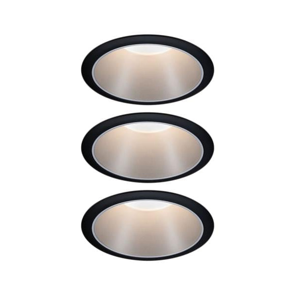 Paulmann Einbauspot Cole Coin 3-Stepdim Set, 18W,2700K,Schwarz/Silber
