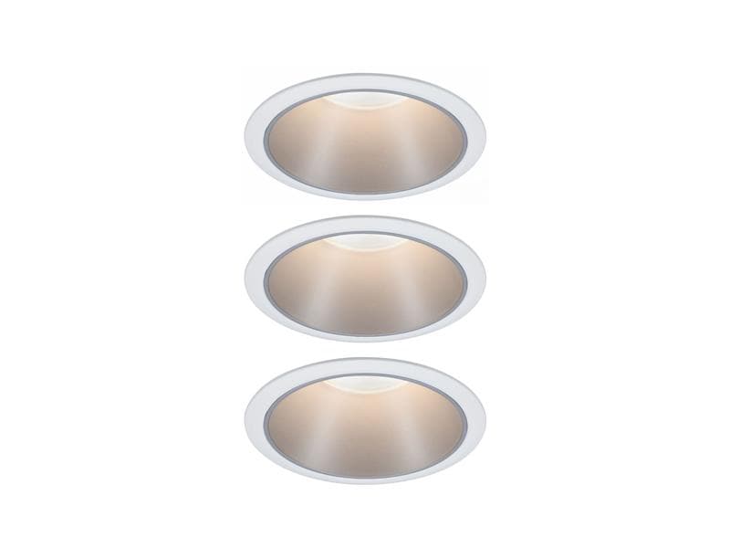 Paulmann Einbauspot Cole Coin 3-Stepdim Set, 18W,2700K,Weiss/Silber
