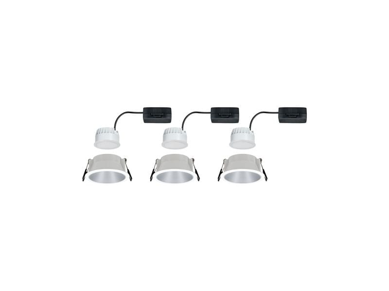 Paulmann Einbauspot Cole Coin 3-Stepdim Set, 18W,2700K,Weiss/Silber