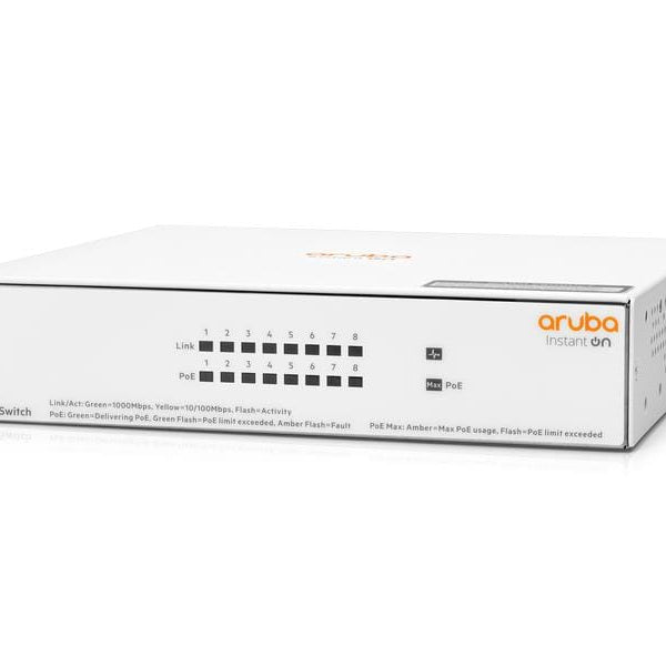 HPE Aruba Networking PoE+ Switch Instant On 1430-8G-PoE+ 8 Port