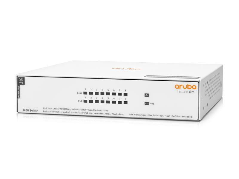 HPE Aruba Networking PoE+ Switch Instant On 1430-8G-PoE+ 8 Port