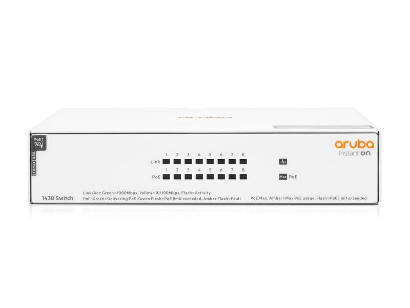 HPE Aruba Networking PoE+ Switch Instant On 1430-8G-PoE+ 8 Port