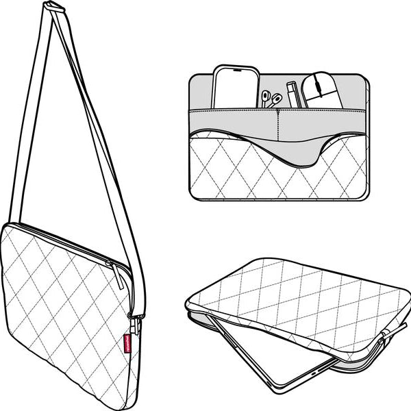 Reisenthel Notebooktasche Notebook sleeve Rhombus Black, 13.5 