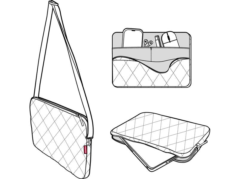 Reisenthel Notebooktasche Notebook sleeve Rhombus Black, 13.5 "