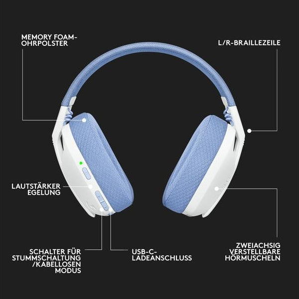 Logitech Headset G435 Gaming Lightspeed Weiss