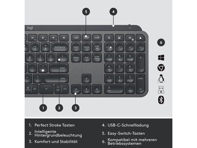 Logitech Tastatur Mx Keys for Business US Layout