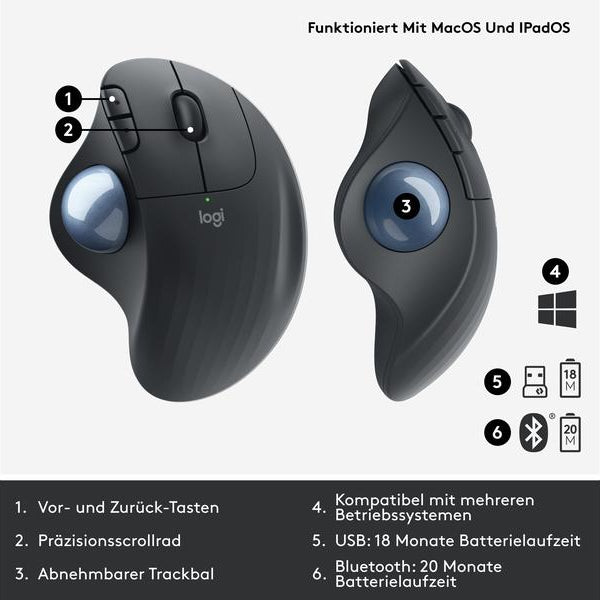 Logitech Trackball Ergo M575 for Business Graphite