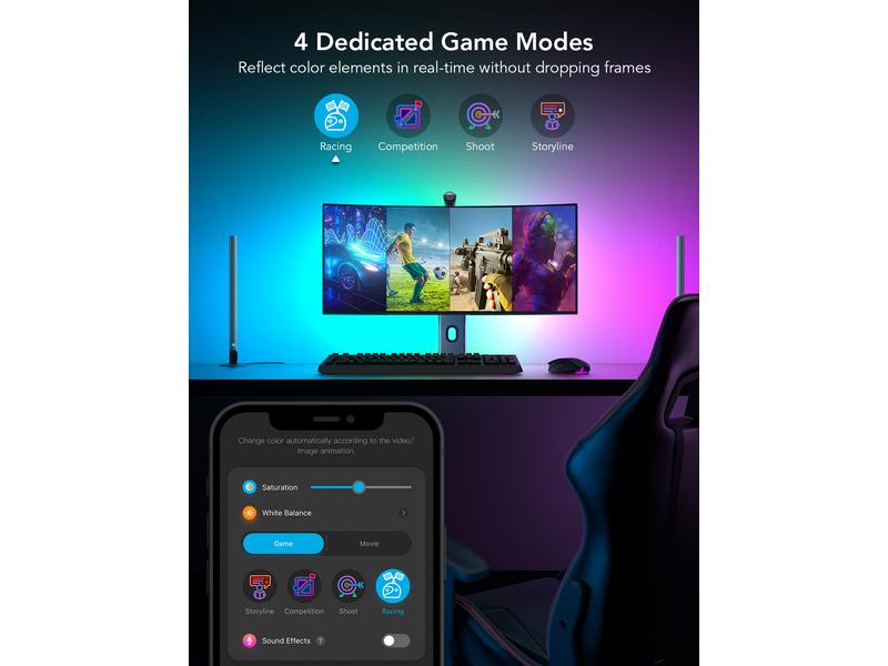 Govee Pro Gaming-Licht DreamView G1, RGBIC, WiFi