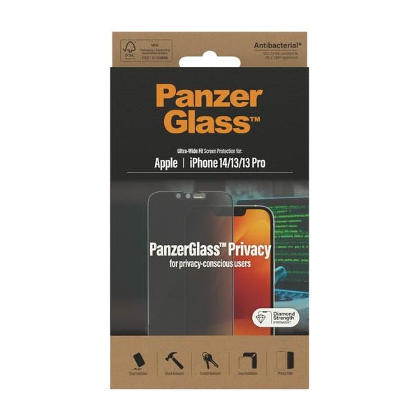 Panzerglass Displayschutz Ultra Wide Fit Privacy iPhone 13/13 Pro/14