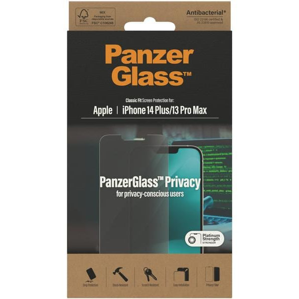 Panzerglass Displayschutz Classic Fit Privacy iPhone 13 Pro Max/14 Plus