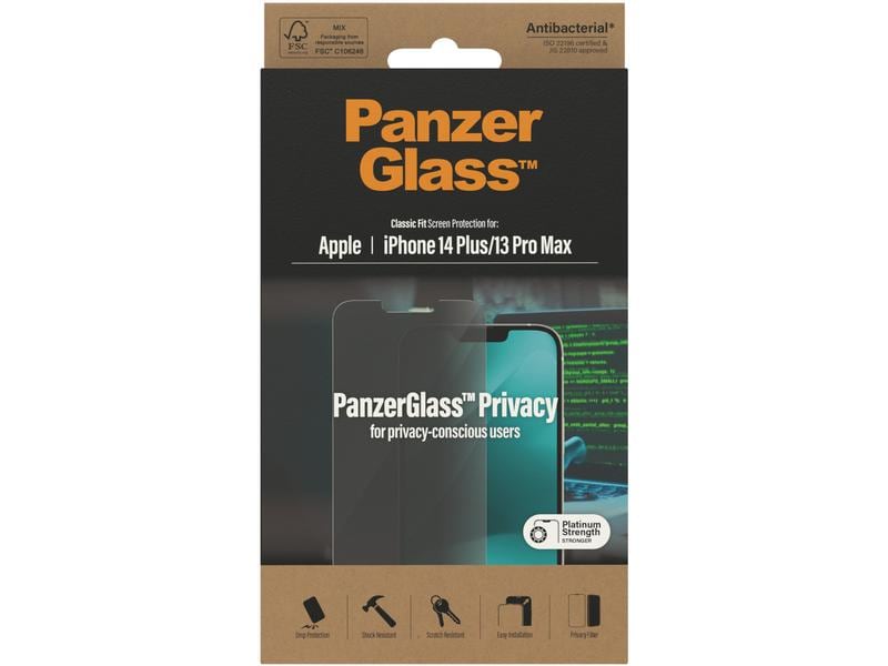 Panzerglass Displayschutz Classic Fit Privacy iPhone 13 Pro Max/14 Plus