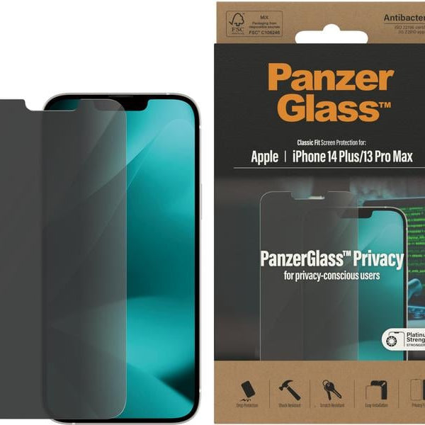 Panzerglass Displayschutz Classic Fit Privacy iPhone 13 Pro Max/14 Plus