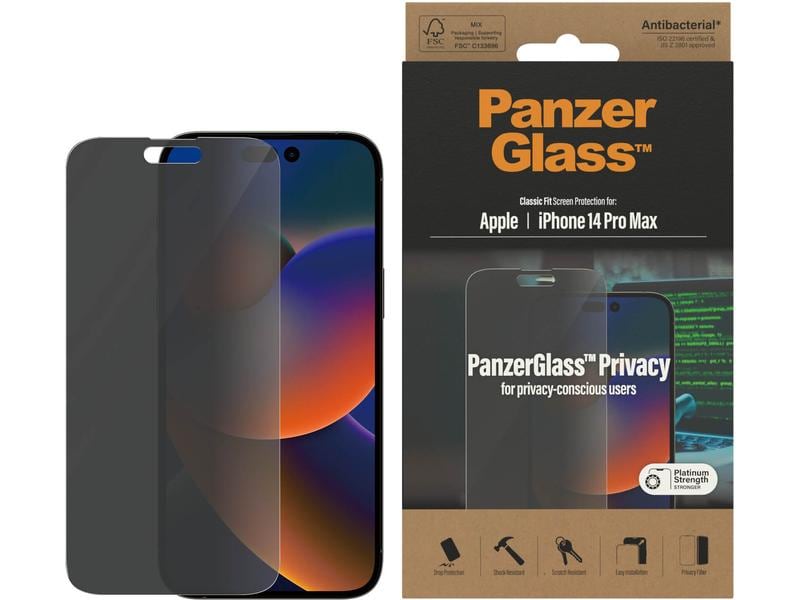 Panzerglass Displayschutz Classic Fit Privacy iPhone 14 Pro Max