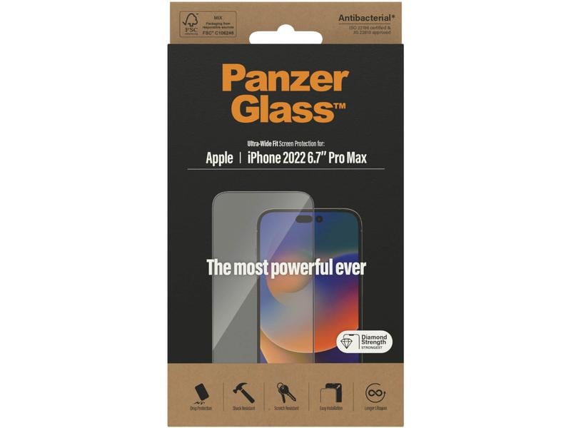 Panzerglass Displayschutz Ultra Wide Fit iPhone 14 Pro Max