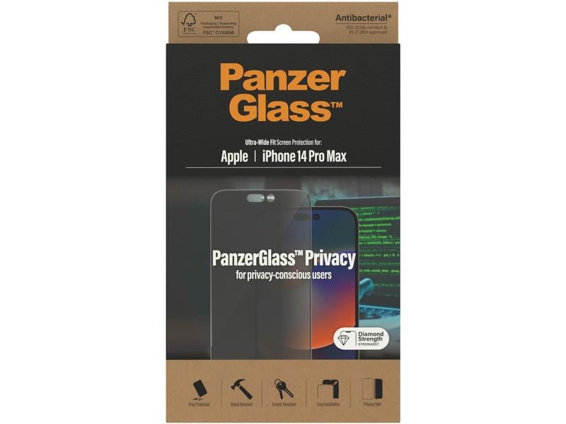Panzerglass Displayschutz Ultra Wide Fit Privacy iPhone 14 Pro Max