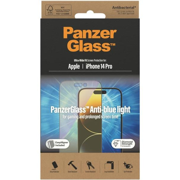 Panzerglass Displayschutz Ultra Wide Anti Bluelight iPhone 14 Pro