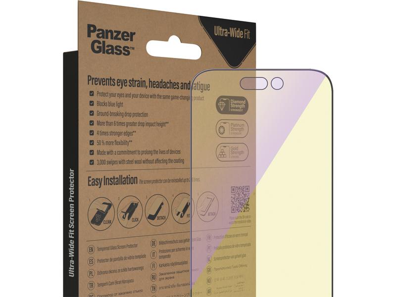 Panzerglass Displayschutz Ultra Wide Anti Bluelight iPhone 14 Pro