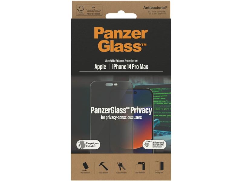 Panzerglass Displayschutz Ultra Wide Fit Privacy iPhone 14 Pro Max