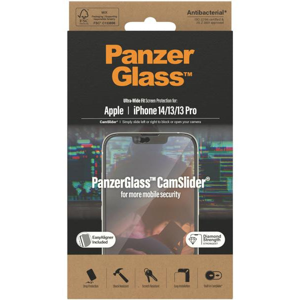 Panzerglass Displayschutz Ultra Wide Fit Cam-Slider iPhone 13/13 Pro/14
