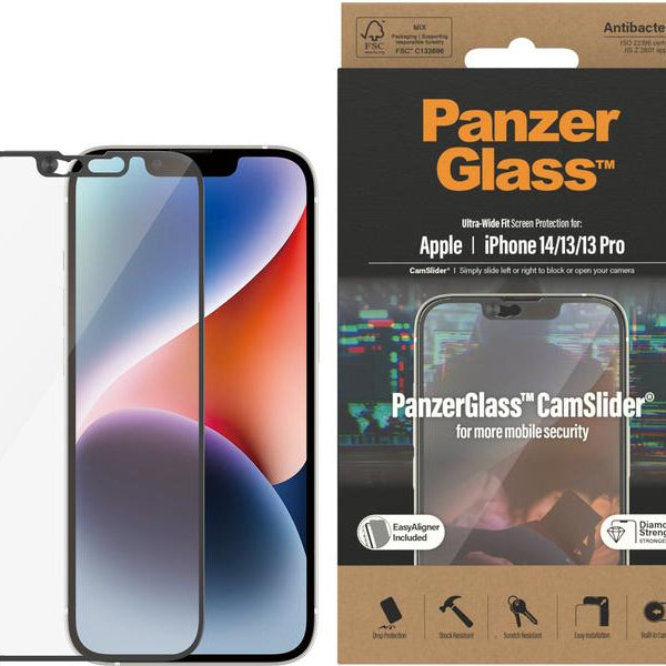 Panzerglass Displayschutz Ultra Wide Fit Cam-Slider iPhone 13/13 Pro/14