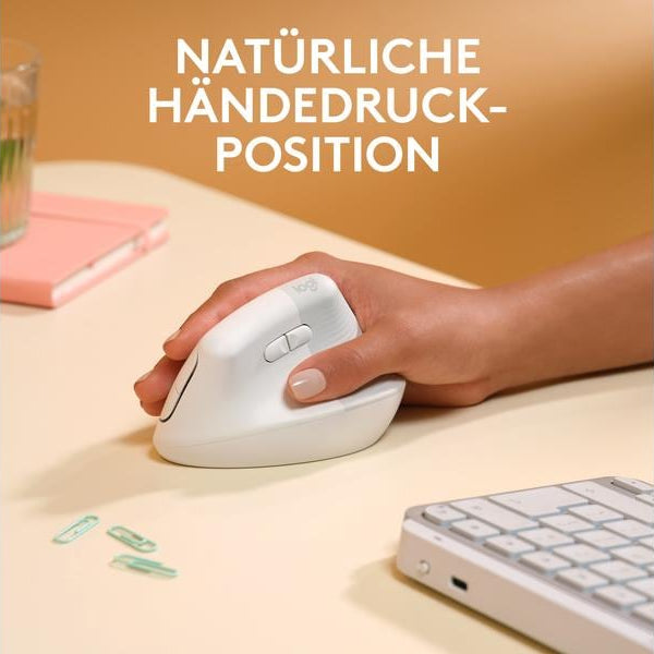 Logitech Ergonomische Maus Lift for Mac off-white