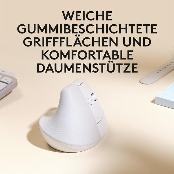 Logitech Ergonomische Maus Lift for Mac off-white