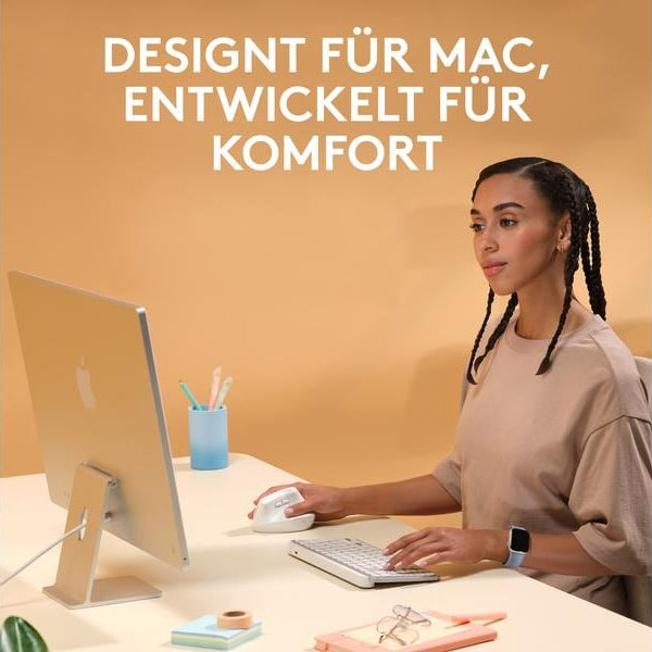 Logitech Ergonomische Maus Lift for Mac off-white
