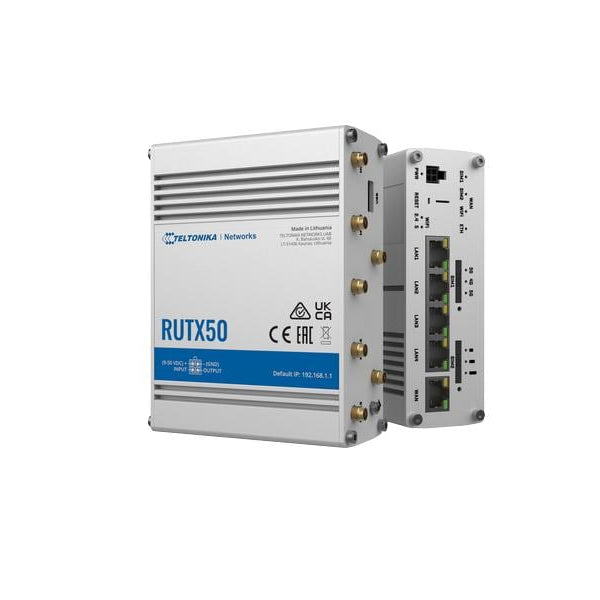 Teltonika 5G-Industrie-Router RUTX50  eSIM 5G, WiFi-5, 5x GE LAN
