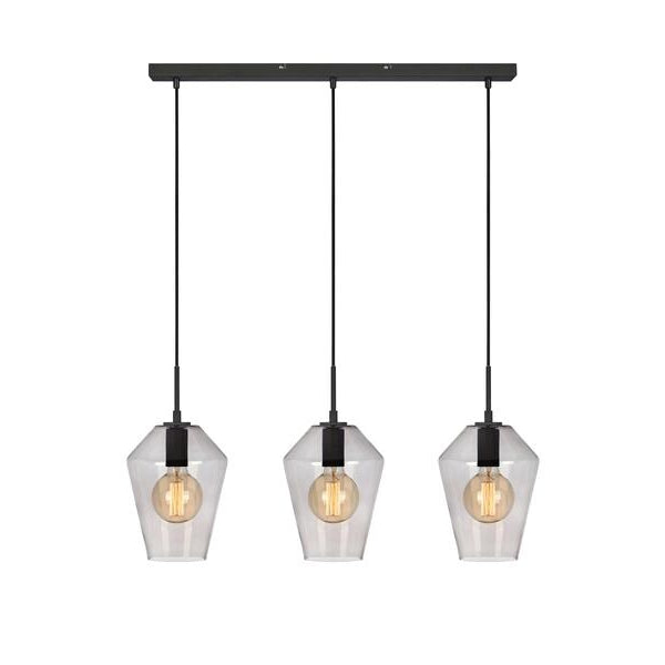 Markslöjd Pendelleuchte Retro, 3 x E27, max. 60W, Schwarz/Smoke