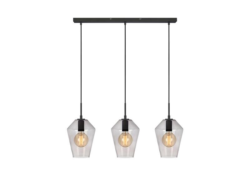 Markslöjd Pendelleuchte Retro, 3 x E27, max. 60W, Schwarz/Smoke