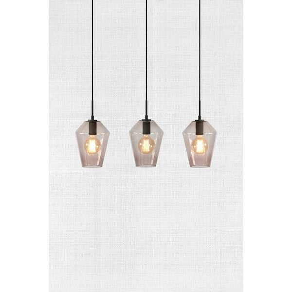 Markslöjd Pendelleuchte Retro, 3 x E27, max. 60W, Schwarz/Smoke