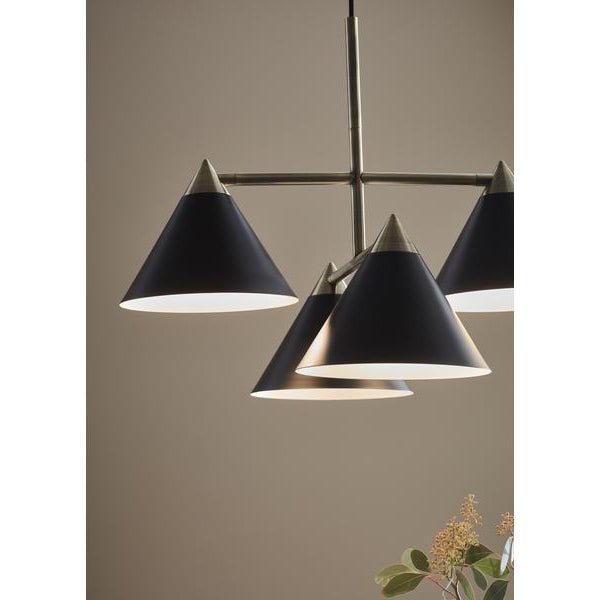 Markslöjd Pendelleuchte Klint, 4 x E14, max. 40W, Schwarz/Antique