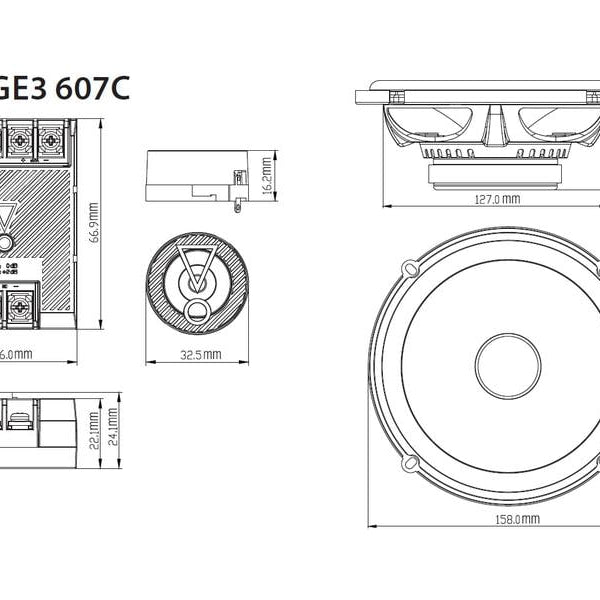 JBL Car 2-Weg Lautsprecher Stage3 607C