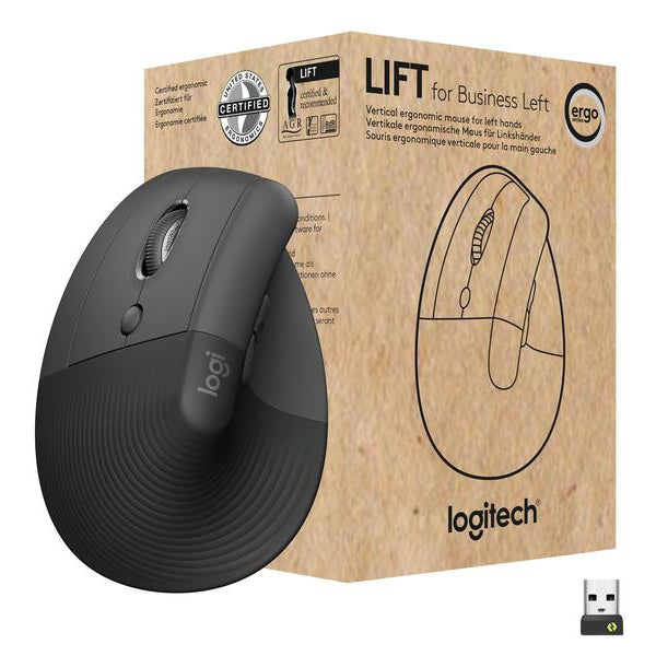 Logitech Ergonomische Maus Lift for Business Left Graphite